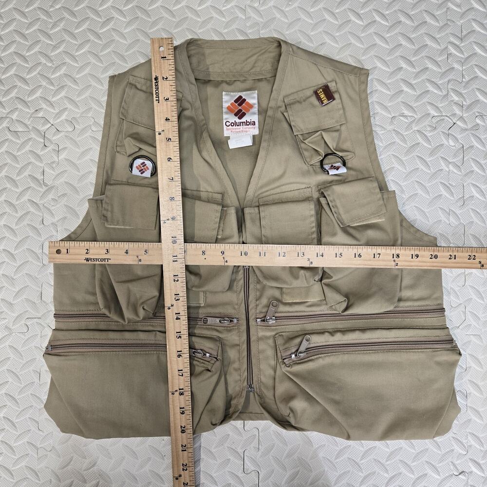 Vintage‎ Columbia Sportswear Fly Fishing Vest Size XS Khaki Tan Multi Pocket - Picture 7 of 9